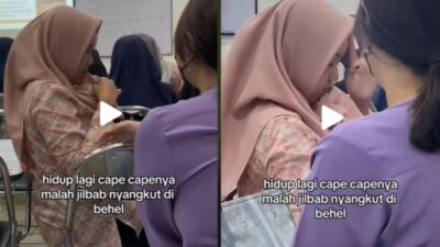 Viral di TikTok, Jilbab Mahasiswi ini Tersangkut di Behel Gigi Saat Dosen Sedang Ngajar